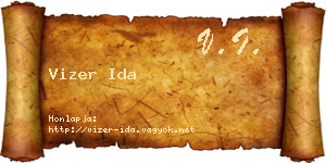 Vizer Ida névjegykártya